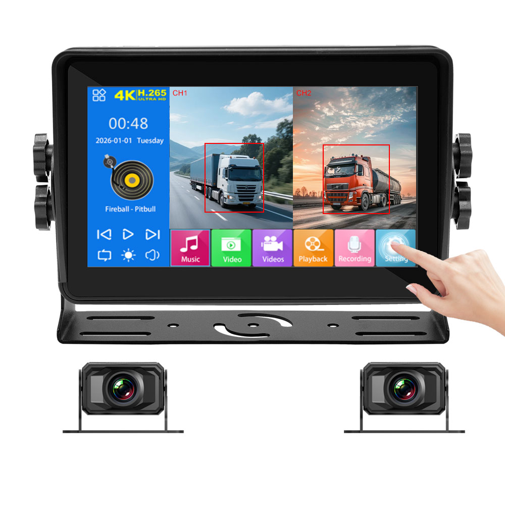 Pantalla negra de 7 pulgadas + 2 cámaras