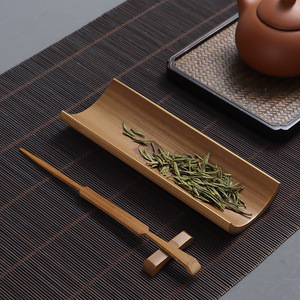 Cuchara de té de bambú con diseño de pez tallado para set de accesorios de ceremonia del té Kung Fu - Product Image 2