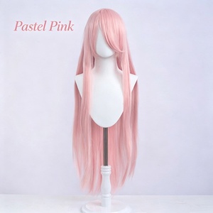 Perruque synthétique sans colle de 40 pouces, 420g, lisse, avec frange, à ligne de cheveux naturelle et bonnet ajustable (facile à coiffer) pour cosplay, Anime et Comic Con - Product Image 2
