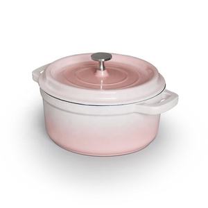 Marmite à soupe émaillée binaurale de 18cm de <span class=keywords><strong>grande</strong></span> capacité, batterie de cuisine <span class=keywords><strong>en</strong></span> <span class=keywords><strong>fonte</strong></span> antiadhésive, casserole universelle multifonctionnelle classique - Product Image 4