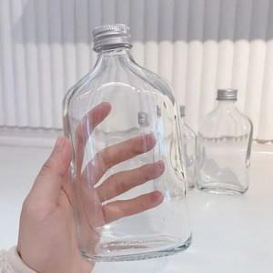 Bouteille en verre vide avec bouchons, flacon de poche pour liqueurs, bouteilles transparentes pour sauces, whisky, sodas et autres boissons - Product Image 3