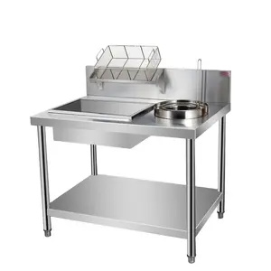 Stainless Steel KFC Manual Powder Coating Table/ Breading Bench Wrapping Bread Table Machine