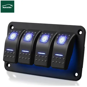 Painel de controle remoto automotivo, painel de reposição para carros, interruptor 4 gang, luz de led, lanterna, carro, barco