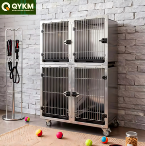 Gabbia per Gatti in Acciaio Inox 304 Resistente, Multiporta, Facile da Pulire, per Negozi di <span class=keywords><strong>Animali</strong></span>, Rifugi e Forniture per Ospedali Veterinari - Product Image 1