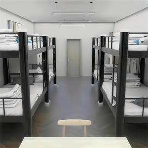 Literas de metal blanco con almacenamiento y rieles de seguridad Cama doble de <span class=keywords><strong>loft</strong></span> completo para niños Adolescentes Habitaciones pequeñas - Product Image 4