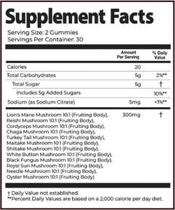 OEM ODM Organic Mushroom <b>Gummy</b> Lion's Mane and Chaga Blend for Focus & Immunity Support - Product Image 2