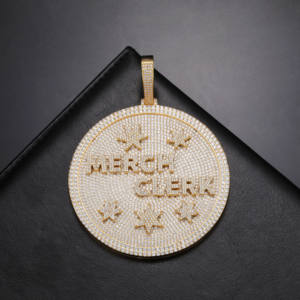 <span class=keywords><strong>2025</strong></span> baru DIY liontin huruf nama kustom besar perhiasan Hip Hop kuningan es keluar CZ kalung personalisasi - Product Image 3