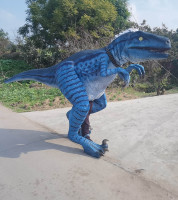 Costume de dinosaure Velociraptor réaliste et mobile pour spectacle, taille réelle, pour centre commercial intérieur, à vendre