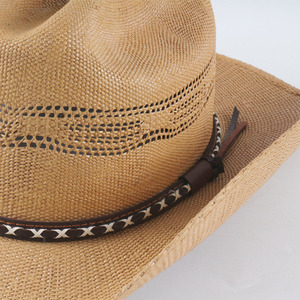 Vente en gros Mexique large bord soleil hommes femme Western Jazz Sombreros De Paja Cowboy Cowgirl <span class=keywords><strong>chapeau</strong></span> de paille pour hommes été - Product Image 6