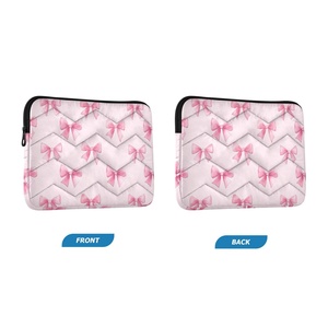 Lady's <b>Bags</b> Custom Pink Bows Print <b>Computer</b> Messenger Laptop Accessories Grid Protective Case Laptop Sleeve - Product Image 2