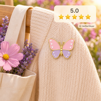 Broche Papillon Rose 3D en Émail Souple, Ailes Violettes Lavande, Bijoux de Printemps, Épingles en Métal, Vente en Gros, Épingles de Revers, Badges Personnalisés