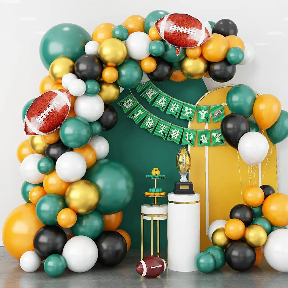 LUCKY NEW Sports Cartoon Football Rugby Balloons Party Decorations Balloon Garland Arch Kit For Boy Birthday Decorations