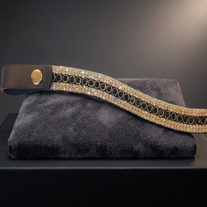 Productos de equipo para montar a caballo, banda para la frente de cuero de alta calidad para cerdas con cristales decorativos ostentosos, novedad de 2023 - Product Image 1