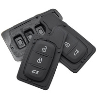 Coque de clé de voiture intelligente à 3 boutons avec remplacement de tampon de bouton en caoutchouc
