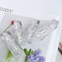 Tube vide carré transparent de 10 ml pour brillant à lèvres, à paroi épaisse, contenant cosmétique transparent pour personnalisation de marque