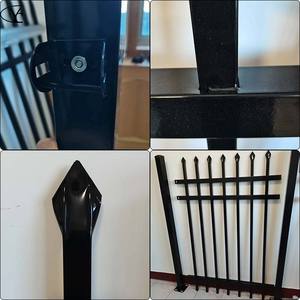 Valla de jardín de acero negro de alta calidad-Valla de jardín negra de altura y ancho personalizable Valla DE SEGURIDAD negra para área residencial - Product Image 6