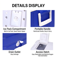 Glacière isotherme 30L en EPS, portable, pour camping, bleu et blanc