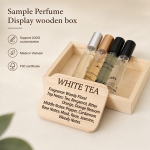 Boîte de présentation rectangulaire en pin pour échantillons de parfum, gravée au laser, empilable, pour présentoir de cosmétiques et de parfums (OEM) - Product Image 3
