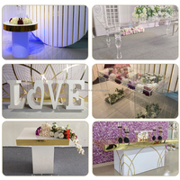 Table de mariage rectangulaire de haute qualité Table de roue dorée en acier inoxydable pour la décoration de fête
