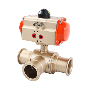 COVNA Urgent Order 3 Way Pneumatic Valve DN40 L Port Pneumatic Actuated SS316 Sanitary Ball Valve with <b>Tri</b>-<b>Clamp</b>, Single Acting - Product Image 5