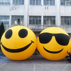 Açık reklam için dev aydınlatma şişme gülümseme serin yüz balon