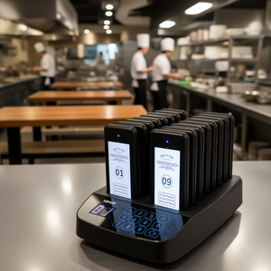 Vevor Restaurant <b>Pager</b> <b>System</b> 16 <b>Pagers</b> Wireless <b>Calling</b> Touch Keyboard Flashing Buzzer 400 Mhz Plastic Material - Product Image 2