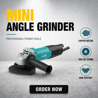 Mini-meuleuse d'angle PUSELLO 850W, machine portative filaire 4/4,5/5 pouces pour le bricolage à domicile, métal, bois