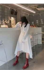 נעלי עור סיטונאיות בהתאמה אישית נעלי עור אדום מסוגנן קטיפה חורף שטוחים באמצע עגל נשים שטוח - Product Image 2