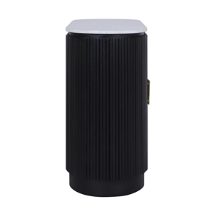 Mobiletto a 2 ante scanalato con piano in pietra, consolle moderna per ingresso, ufficio, soggiorno o esposizione - Product Image 4
