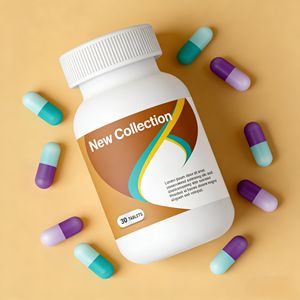 Étiquettes personnalisées à double couche pour flacons de produits de santé, autocollants de logo, étiquettes d'emballage pour suppléments nutritionnels, vitamines, en vinyle - Product Image 1