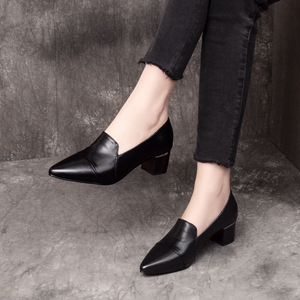 Zapatos de tacón alto para mujer, de cuero mate, con suela de goma, plataforma y base gruesa. Adecuado para ocasiones formales. - Product Image 5