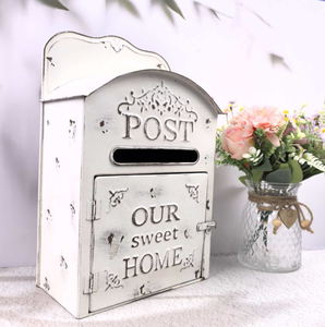 Винтажный белый Железный художественный декоративный почтовый ящик, креативный уличный металлический настенный почтовый ящик - Product Image 6