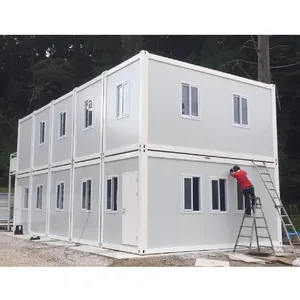 Kontainer Kopi Kantor Modular Rumah Kontainer Kombinasi Prefabrikasi 20ft 40ft