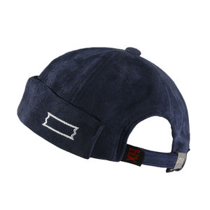 Hip Hop Street Vintage automne hiver bonnets Skullcap chapeau couleur unie sans bord casquettes <span class=keywords><strong>Chamois</strong></span> broderie Docker casquette sans visière - Product Image 5
