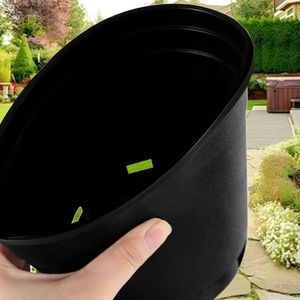 LANTAN JZZ19 Pot de culture en plastique noir économique et écologique, design ferme, pour serre, pépinière et jardin, avec trou de drainage - Product Image 4