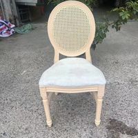 Chaise de salle à manger Louis en bois à prix avantageux, confortable, avec dossier rond, style vintage, pour banquet