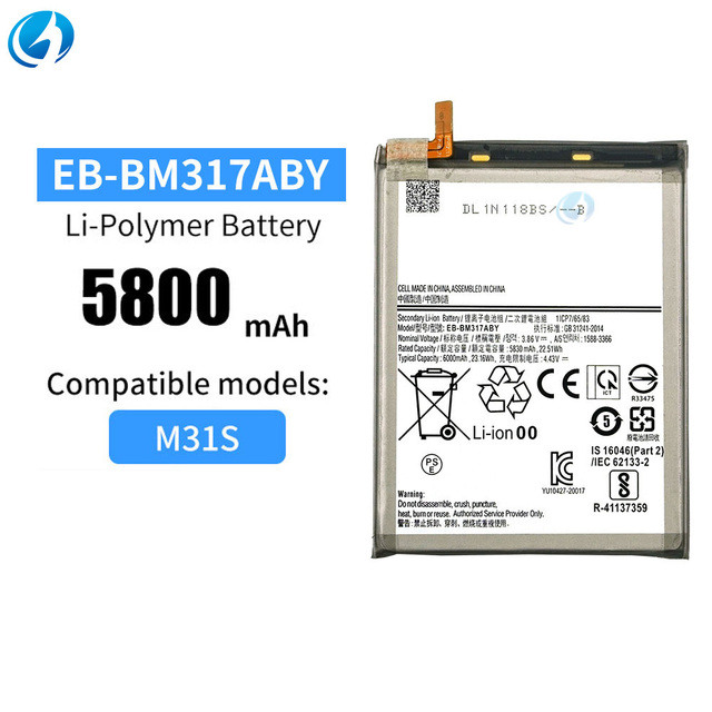 5800mAh EB-BM317ABY Phone Replacement Batteries Rechargeable New Genuine Phone Battery for Samsung M31S