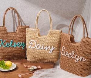 Personalized Straw Beach <strong>Bag</strong> Bachelorette <strong>Party</strong> Favors <strong>Girls</strong> Trip <strong>Bag</strong> Handwoven Summer Purse Bridesmaid Gifts Travel Beach <strong>Bag</strong> - Product Image 6