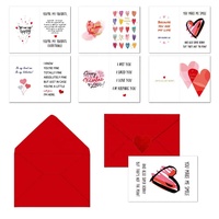 Impression personnalisée Vintage Je t'aime Valentine Cartes de vœux Cartes de remerciement avec enveloppes