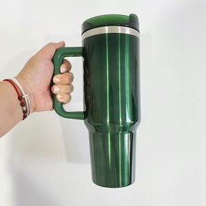40oz Leakproof Tumbler <b>with</b> Handle Green Red Sublimation 40oz Tumbler for <b>Christmas</b> Gift <b>with</b> Handle Lid and <b>Straw</b> - Product Image 3