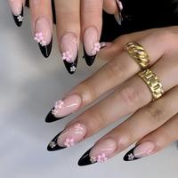 Faux Ongles Press-On Faits Main en Gros, Forme Amande, Couleur Nude Crème, Myrtille, Minimalistes, Réutilisables, pour l'Été