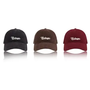 Wholesale Custom Corduroy Golf Hat Joker Baseball Cap For Women And Men In Autumn And Winter 2024 New Soft Deep Hat Cap