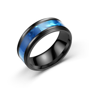 Fashion Men's <b>Ring</b> Shell <b>Titanium</b> Steel <b>Ring</b> <b>Black</b> Wholesale Stainless Steel <b>Ring</b> Ornament - Product Image 2
