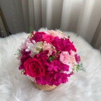 Lovebay Ge conserveerde Rozen Doos Paddenstoel Echte Bloemen in Bamboe Mandje Geïmmobiliseerde Bloemen Ge conserveerde Rozen voor Valentijnsdag Cadeau