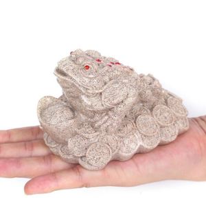 Statua di Rana Portafortuna in Resina, Decorazione Feng Shui a Tre Zampe, Rana del Denaro Jin Chan Chu per Casa e Ufficio - Product Image 5