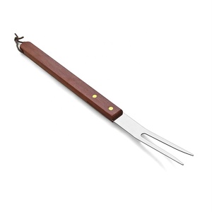 4pcs Heavy-Duty BBQ nướng công cụ thiết lập ngoài trời cắm trại kim loại công cụ bằng gỗ xử lý thép không gỉ Kẹp thìa thịt nướng thịt ngã ba - Product Image 4