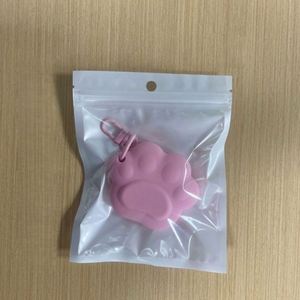 <b>Custom</b> LOGO 2.79in Silicone Portable Clip Cat Paw Style Lipstick Lip Gloss Bracket <b>Keychain</b> Pendant Lipstick Perfume 6 Colors - Product Image 5