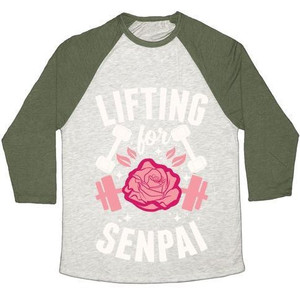 Lifting for Senpai Unisex Tri-Blend <b>Baseball</b> <b>Tee</b> - Product Image 3