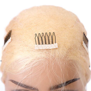 Perucas de cabelo humano tamanho médio, estilo loiro cor virgem em estoque com 613 cores - Product Image 4