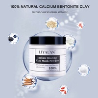 Masque pour le visage et le corps en poudre d'argile naturelle indienne, soin de la peau, détoxifiant, nettoyant les pores